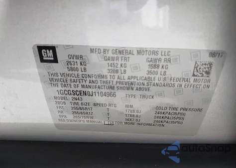 2018 Chevrolet Colorado Lt z USA, uszkodzony, nr VIN 1GCGSCEN0J1104966